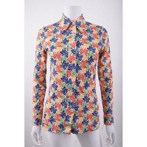 Vintage 70s Ultriana Womens Shirt Sz XS Multi-Color Long Sleeve Button Floral